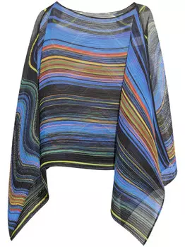 Pleats Please Issey Miyake разноцветное пончо, синий