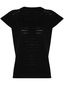 Pleats Please Issey Miyake сетчатый трикотажный топ, черный