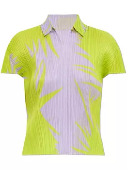 Pleats Please Issey Miyake топ с принтом Piquant, зеленый