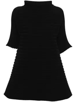 Pleats Please Issey Miyake топ в рубчик, черный