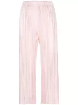 Pleats Please Issey Miyake укороченные брюки Ramie Pleats, розовый