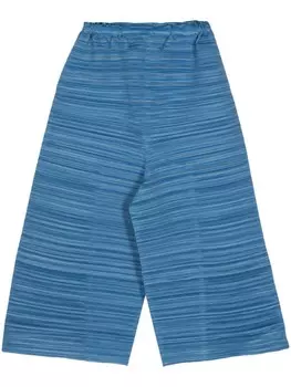 Pleats Please Issey Miyake укороченные брюки Sheer Bounce, синий