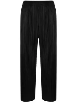 Pleats Please Issey Miyake укороченные брюки со складками, черный