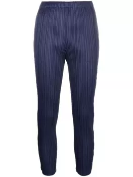 Pleats Please Issey Miyake укороченные плиссированные брюки, синий