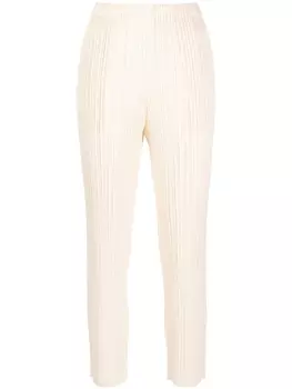Pleats Please Issey Miyake укороченные плиссированные брюки, нейтральный цвет