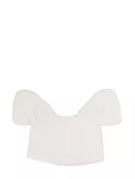 Pleats Please Issey Miyake вязаная блузка с грибами, белый