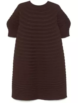 Pleats Please Issey Miyake вязаное платье миди, коричневый