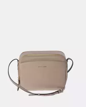 Плечевой ремень из кожи баклажанового цвета Pierre Cardin, цвет Topo