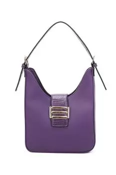 Плечо через плечо из искусственной кожи с отделкой под крокодила Roco и магнитной кнопкой с регулируемым ремешком Fontanella Fashion, фиолетовый