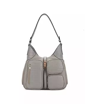 Плечо Daphne с тиснением под крокодила от Mia K Mkf Collection, серый