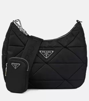 Плечо из переработанного нейлона Prada, черный