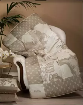 Плед Alviero Martini Geo Safari In Cotton Satin 130170, светло-коричневый