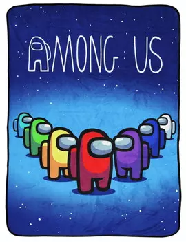Плед Among Us Loading Silk Touch, 40 x 50, микрофибра, синий, внутренний ленивец, игровое постельное белье, цвет Blue