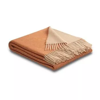 Плед Бидерлак с бахромой кашемир цвет хна-песок размер 150 х 200 biederlack, бежевый