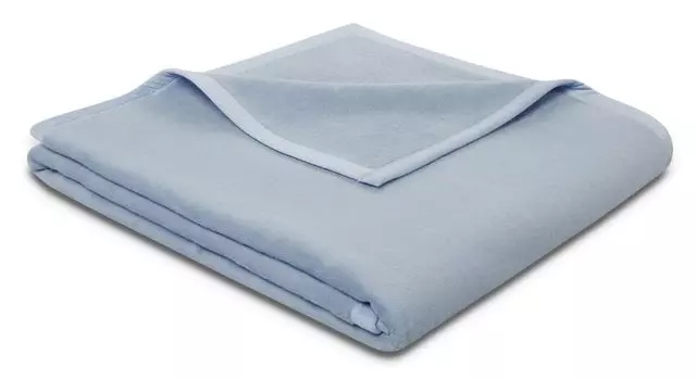 Плед бидерлак с бархатной ленточной окантовкой, чистый хлопок, цвет голубой, размер 150 х 200 biederlack