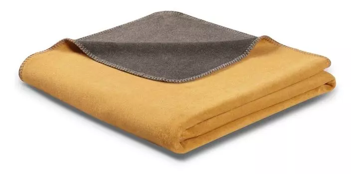 Плед Бидерлак с декоративной строчкой двусторонний цвет антрацит-графит размер 150 х 200 biederlack, коричневый