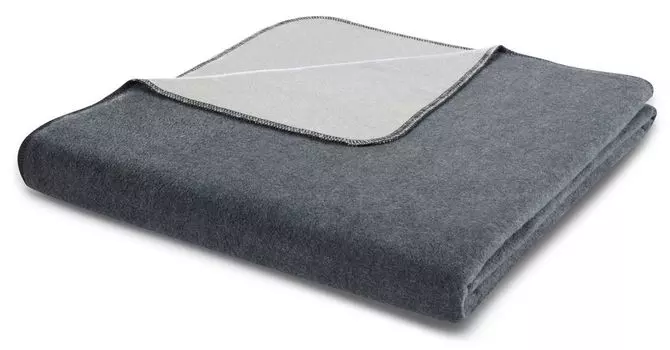 Плед Biederlack Recover Doubleface цвет Тёмно-Серый Серебристый размер 150 х 200см