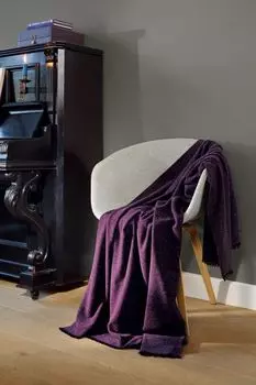 Плед Biederlack шерсть с шелком цвет фиолетовый размер 130 х 170см