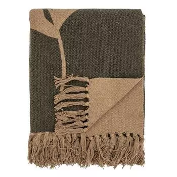 Плед Bloomingville GENEVA темно-зеленый бежевый 160х130 см шерстяной плед плед