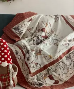 Плед Blumarine Furnishing Elfi Padded Cotton Pareo 135185, бежево-коричневый