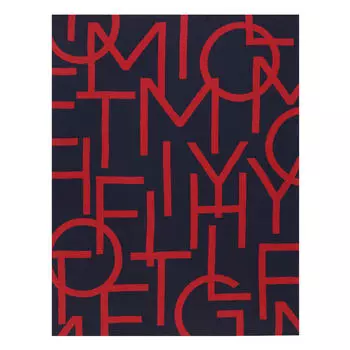 Плед bold script Tommy Hilfiger, синий/красный