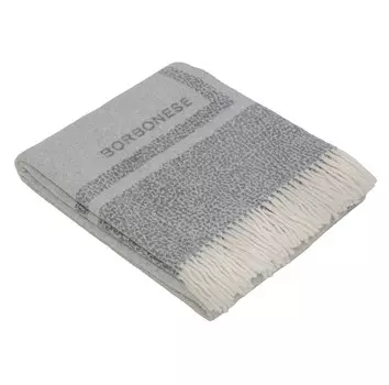 Плед Borbonese Wool Twist With Fringes, 140170 см, серый