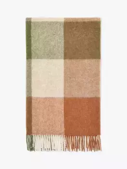 Плед Bronte by Moon British Wool Block Check, цвет terracotta/green