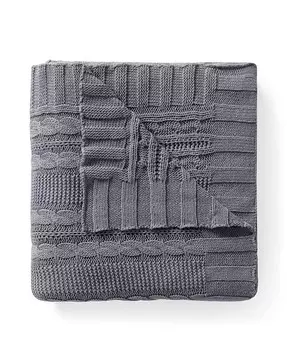 Плед дублинской вязки VCNY Home, серый