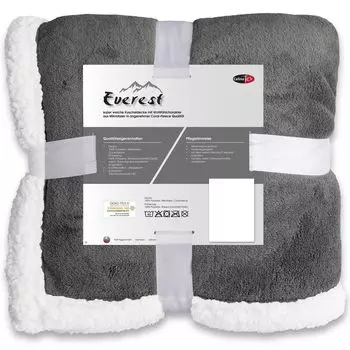 Плед Frank Flechtwaren Вафельный Пике в стиле Country House Черно-кремовый 130x170 см CelinaTex, серый