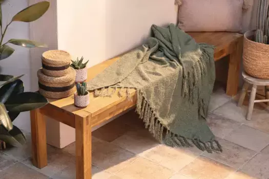 Плед Frank-Flechtwaren, зеленый