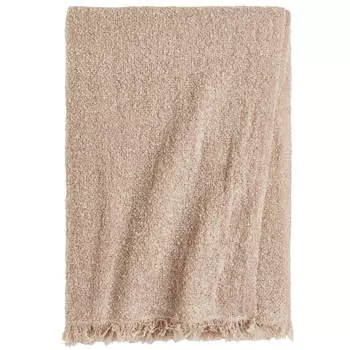 Плед H&amp;M Home Boucle, бежевый
