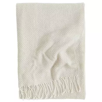 Плед H&amp;M Home Patterned Wool-blend, светло-бежевый