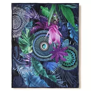 Плед HIP Zehra, 130x160x3 см цвет blau/grn/violett