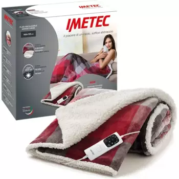 Плед Imetec Adapto Velvet Tartan Heatable 16715, красный