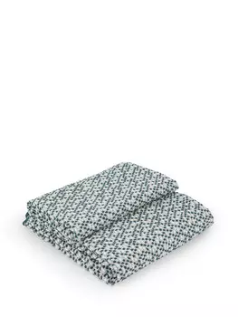 Плед из чистого хлопка с эффектом потертости Coincasa, синий