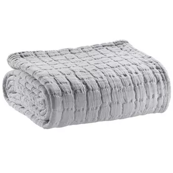 Плед из чистого хлопка StoneWashed - Свами Vivaraise, жемчуг