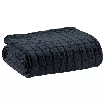 Плед из чистого хлопка StoneWashed - Свами Vivaraise, черный
