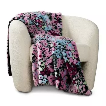 Плед из искусственного меха AQUA с цветочным принтом, 50 x 70 дюймов, мультиколор