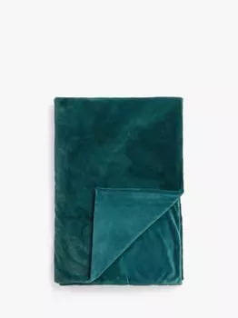 Плед из искусственного меха John Lewis, бирюзовый