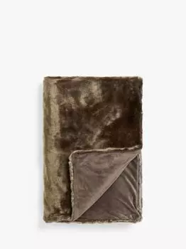 Плед из искусственного меха John Lewis, коричневый