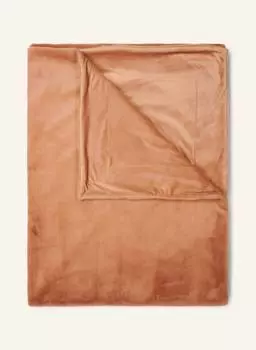 Плед из искусственного меха пушистый, 150 х 200 см. Essenza, оранжевый