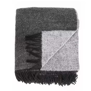 Плед из мохера и шерсти - Raffaello Daunex, антрацит/серый