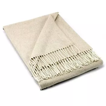 Плед из шерсти и кашемира с бахромой - Thomas Lisola, горлинка