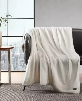 Плед из сплошного искусственного меха, 60x50 Kenneth Cole Reaction, белый