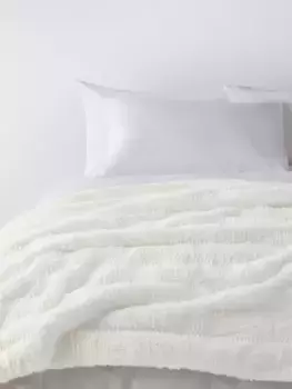 Плед John Lewis Feather Faux Fur, белый