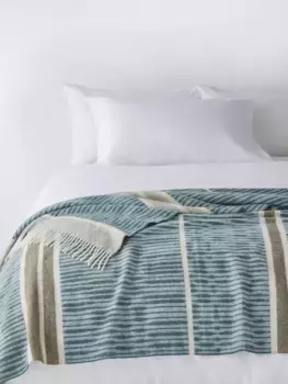 Плед John Lewis X Collagerie Ikat Stripe Merino Wool, хаки