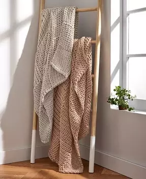 Плед массивной вязки, 50 x 60 дюймов Oake, бежевый