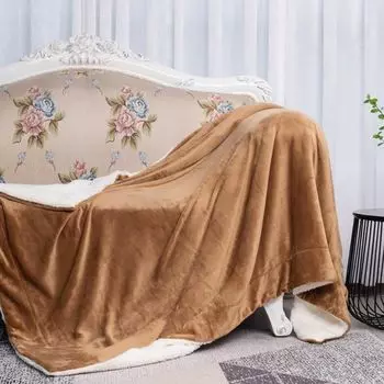 Плед minhgoring Плед на диван 130 x 160 см. Мягкое одеяло. Пушистое одеяло. Мягкое флисовое одеяло. Одеяло для дивана на зиму. Маленькое одеяло (верблюжье).