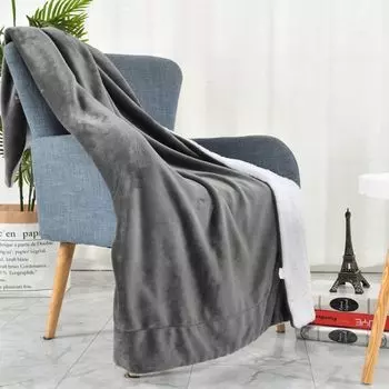 Плед minhgoring Плед на диван 130 x 160 см. Мягкое одеяло. Пушистое одеяло. Мягкое флисовое одеяло. Одеяло для дивана на зиму. Маленькое одеяло (ясень).