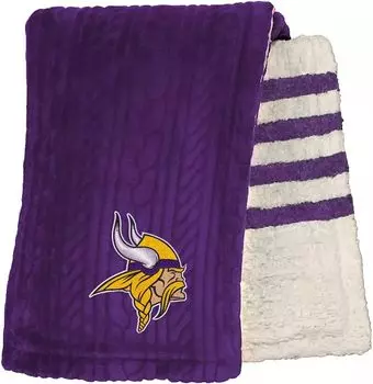 Плед Pegasus Sports Minnesota Vikings с тиснением в полоску из шерпы Nfl